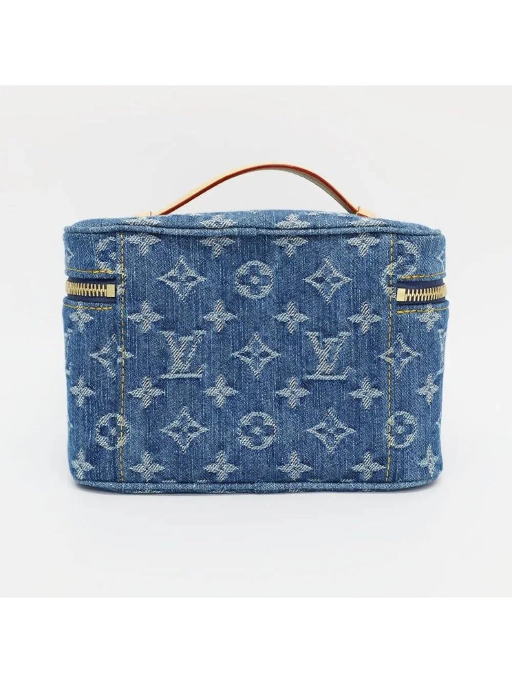 Louis Vuitton Nice Mini Vanity Bag Monogram Denim Leather Blue